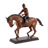 Bronze statue of a rider on horseback