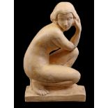 Unknown brand, Art Deco plaster sculpture of a nude woman