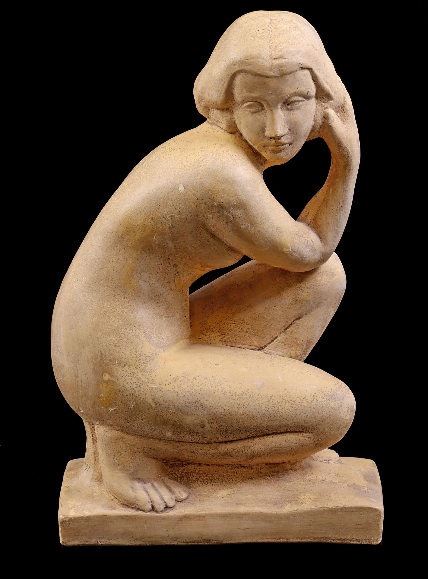 Unknown brand, Art Deco plaster sculpture of a nude woman