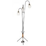 Black metal 3-light floor lamp