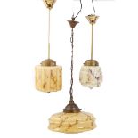 3 Art Deco hanging lamps