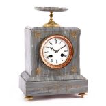 Gray French marble mantel clock