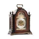 Gewes table clock with moon phase, in walnut case