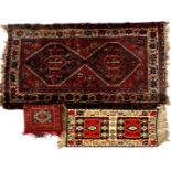Oriental hand-knotted carpet, pillow and kilim carpet