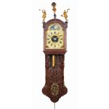 Frisian tail clock with painted clockwork