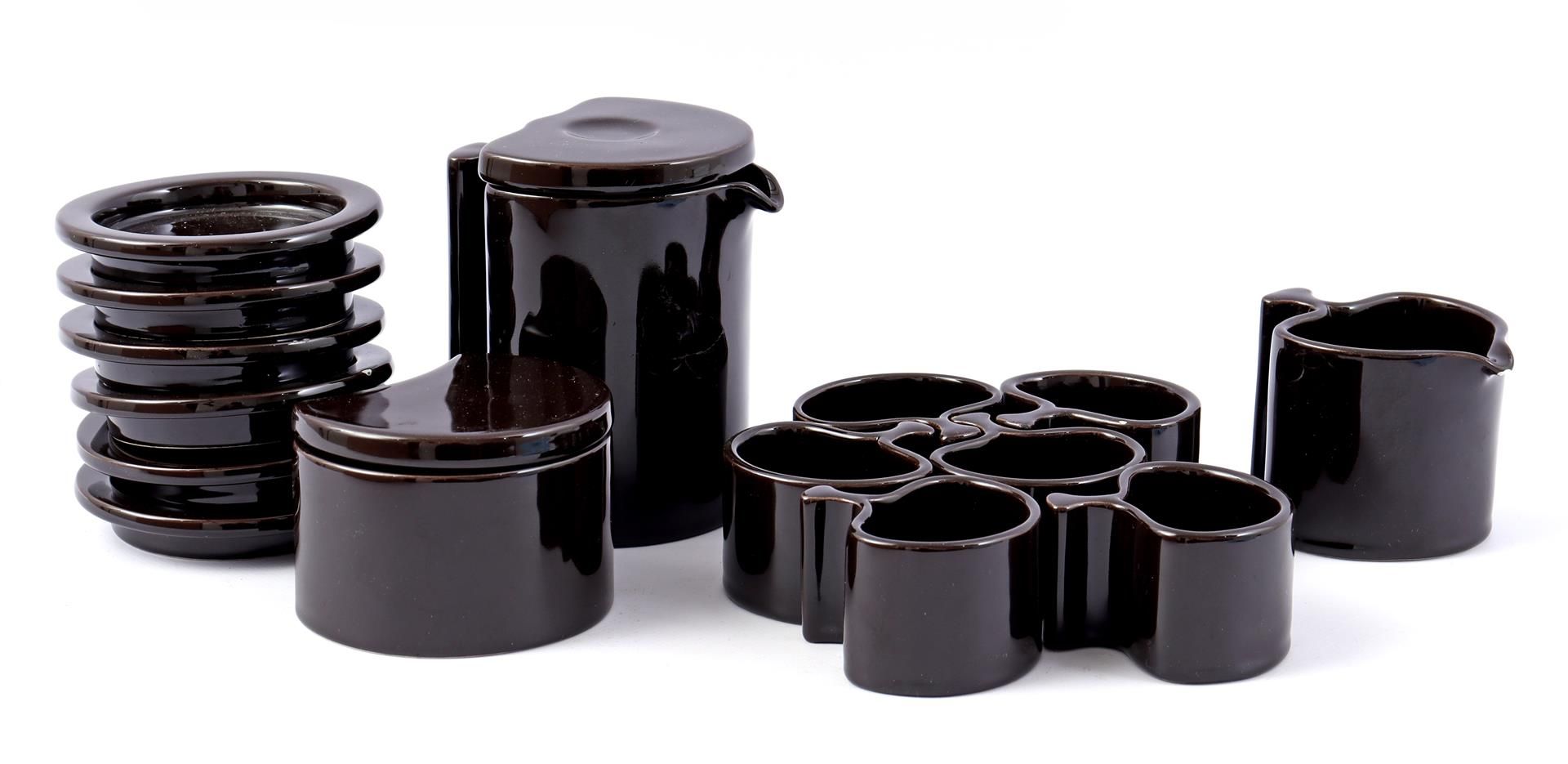 Black glazed earthenware service