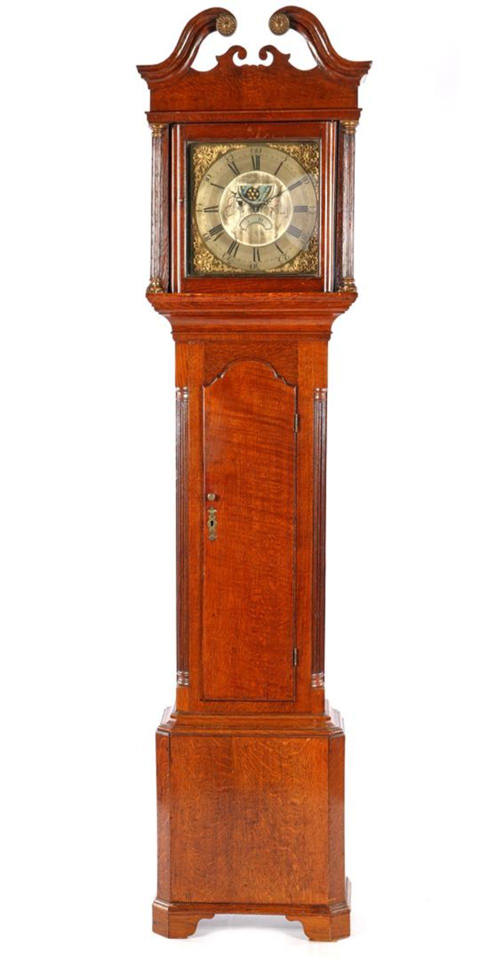 English longcase watch in oak case