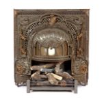Classic iron fireplace surround with div. seed beads