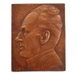 Bronze plaque Gerhard Hauptmann Germany