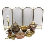2 copper coverings, cauldron, bowl, candlestick, bed jar, 4-stroke spark screen etc.