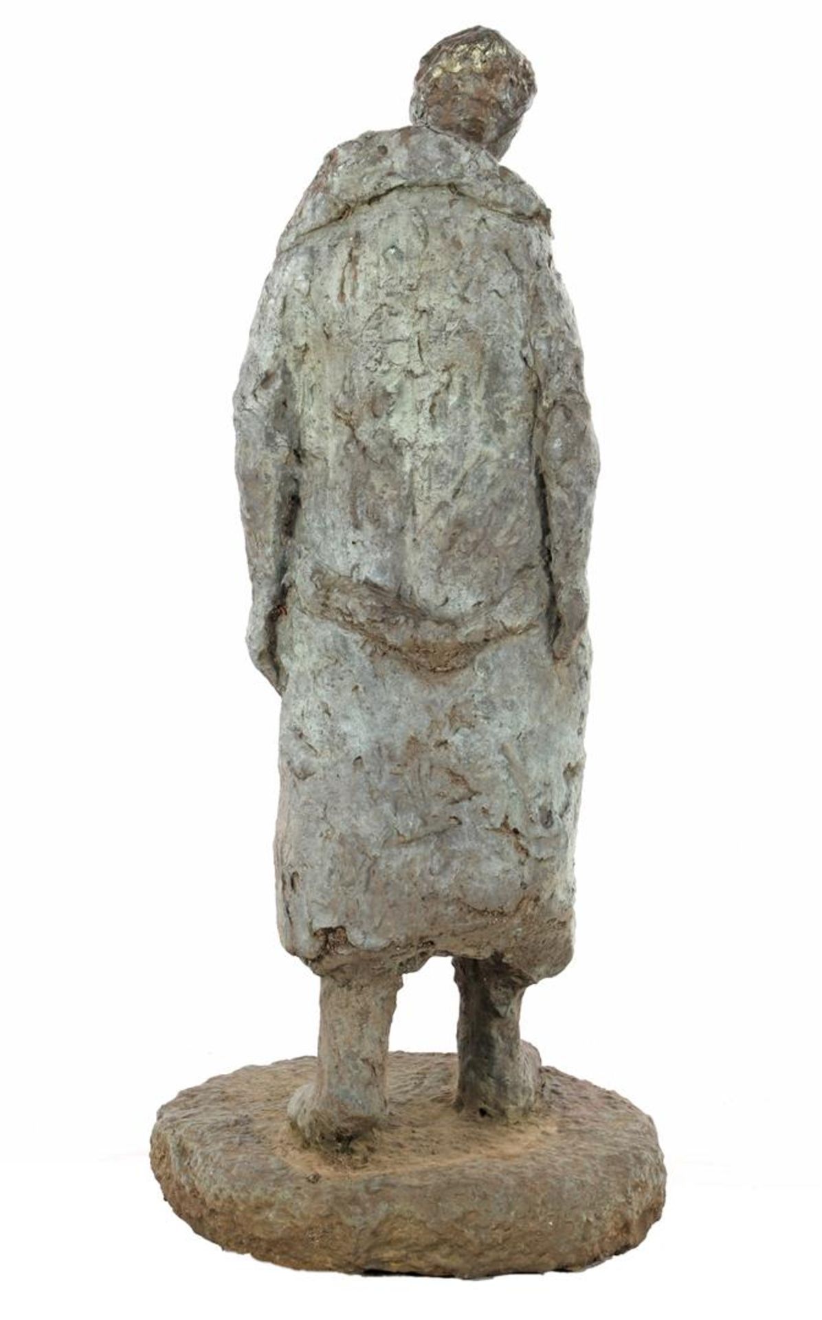 Not signed, bronze statue of a man in a long coat - Bild 2 aus 2