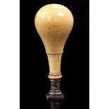 Ivory wax stamp with monogram, Europe ca.1880, 9.5 cm, 72.9 grams. With certificate