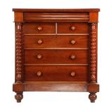 Mid 19th century walnut veneer Scottish chest