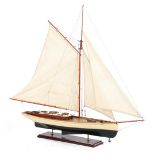 Wooden scale model sailboat