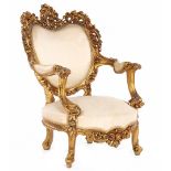 Classic gold-colored armchair