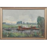 Eef van Brakel, Landscape with boat