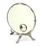 Chromed table mirror with lighting