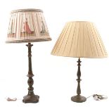 2 wooden painted table lamp bases