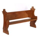 Antique pine pew with carved decor