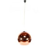 Copper-coloured polyester Tom Dixon ball pendant lamp