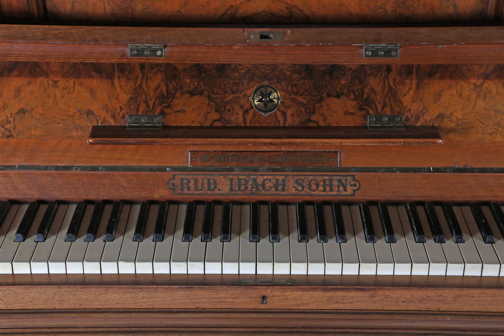 Piano in a walnut with burr walnut veneer case - Image 3 of 3