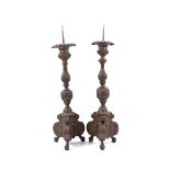 2 copper church candlesticks