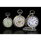 3 various vest pocket watches in base case