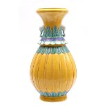 Porcelain Famille Rose yellow vase