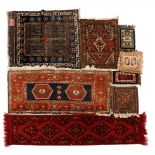 lot 8 various woolen hand-knotted rugs