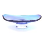 Orefors Sweden blue glass 3-point scale