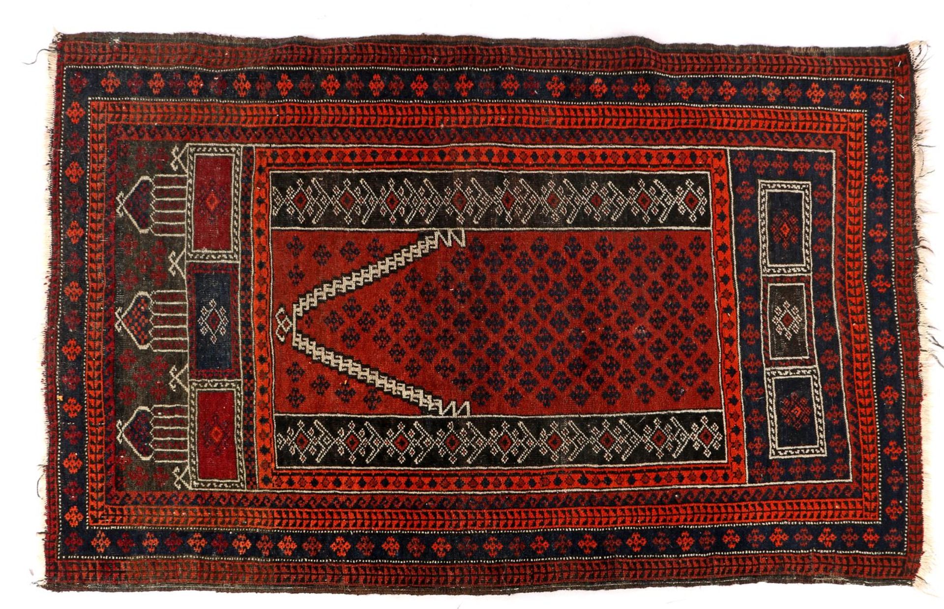 Hand-knotted wool carpet with decor Belouch
