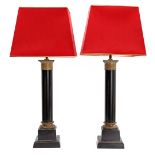 2 classic copper table lamp bases
