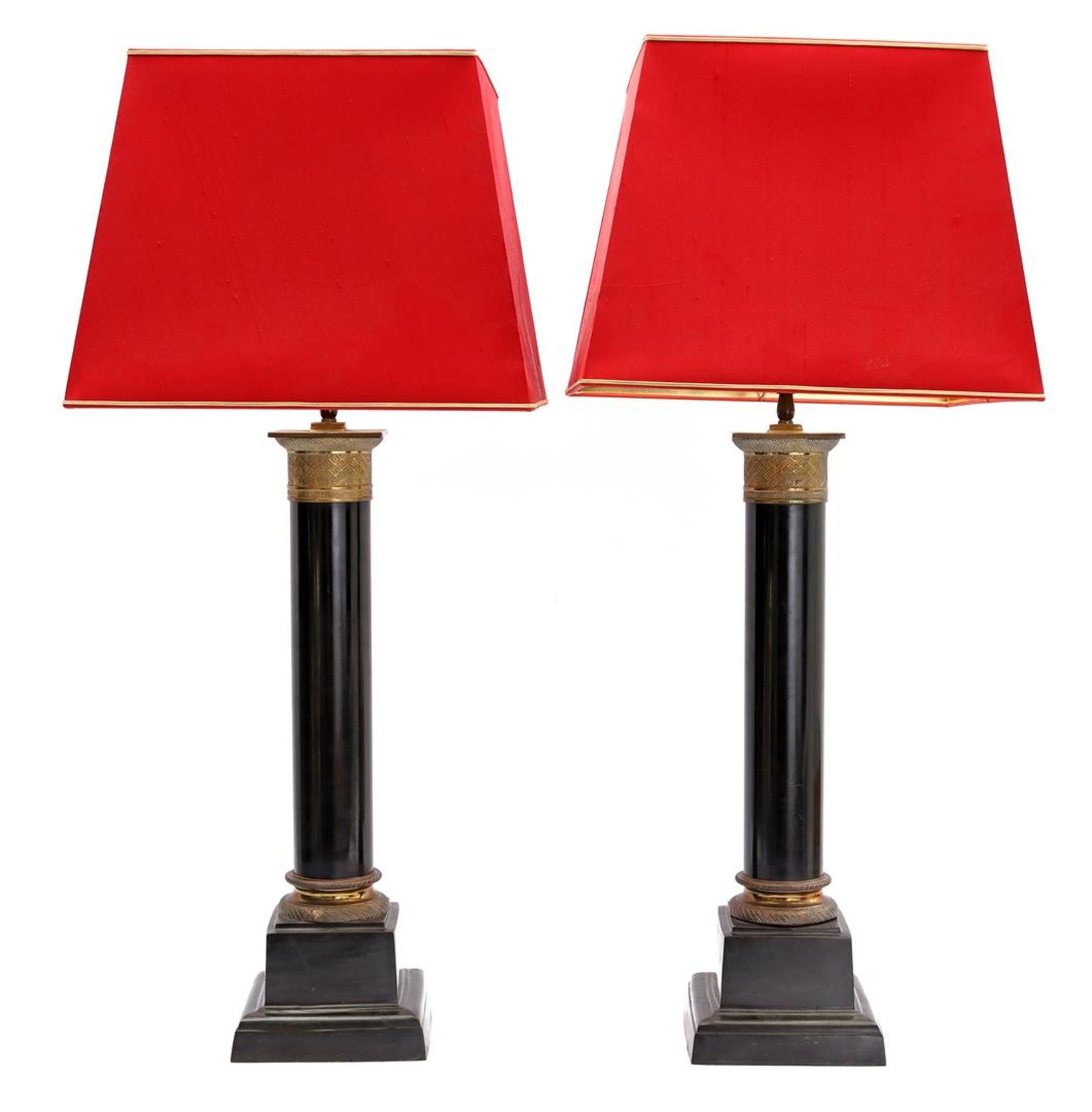 2 classic copper table lamp bases