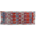Hand-knotted wool carpet with decor Kilim