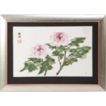 Signed Diet Tappel, flowers, Chinese brush