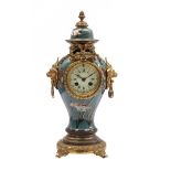 French blue porcelain vase clock