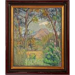 Signed J Altink, Landscape with mountain