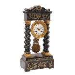 French Empire style column mantel clock