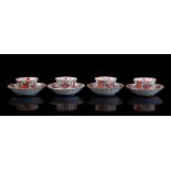 4 porcelain cups and saucers