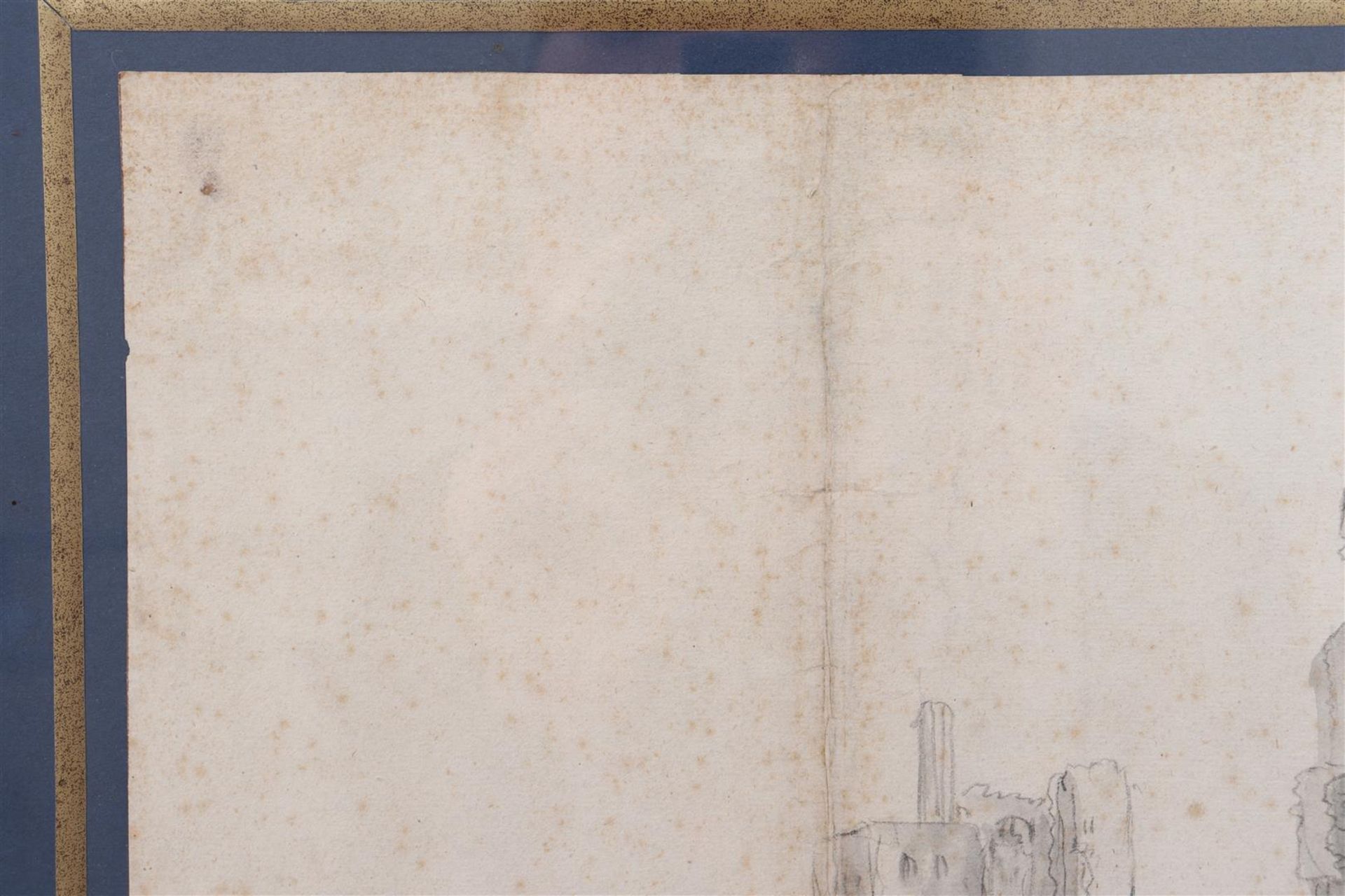 Anonymous, study drawing of a dilapidated castle - Image 6 of 6