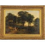 Anonymous, Romantic landscape with figures