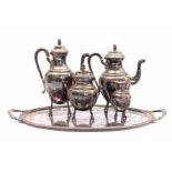5-piece silver-plated coffee and tea set