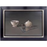 Signed Noud Adams, Still life with white bowl