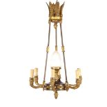 Bronze Empire style 7-light hanging lamp