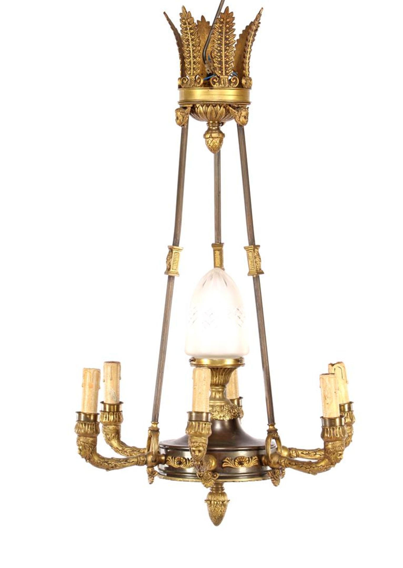 Bronze Empire style 7-light hanging lamp