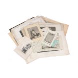 Lot with many engravings, etchings, drawings of country estates etc.