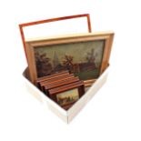 Box with oil paintings and lithographs