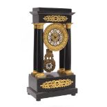 French Empire style column mantel clock