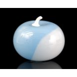 White with blue glass apple