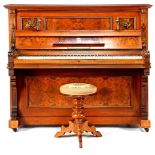 Piano in a walnut with burr walnut veneer case